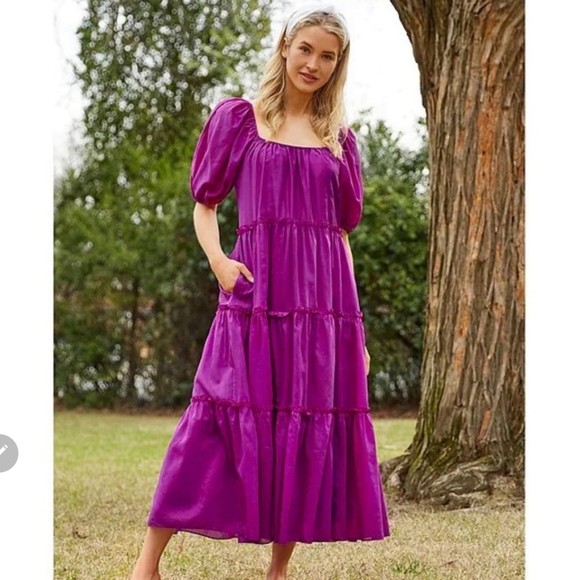 ANTONIO MELANI | Dresses | Antonio Melani Rosalia Puff Sleeve Midi Swing  Dress | Poshmark